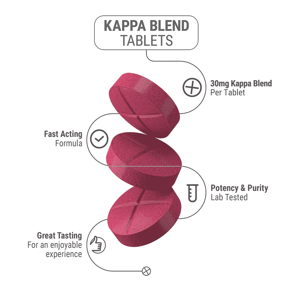 30mg Kappa Blend Tablets - Strawberry - 5