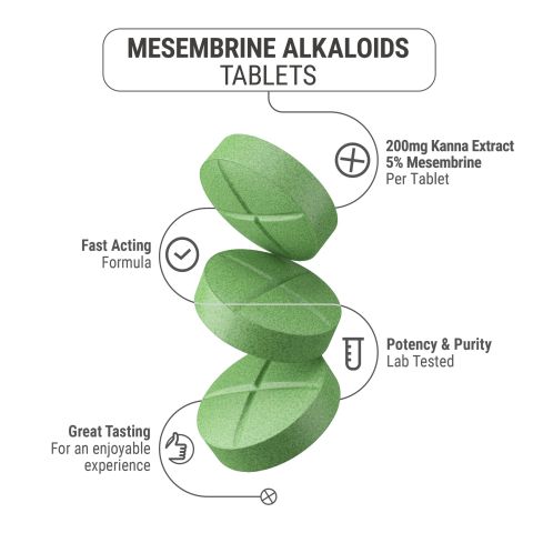 200mg Kanna Extract 5% Mesembrine Tablets - Mint - Thumbnail 5