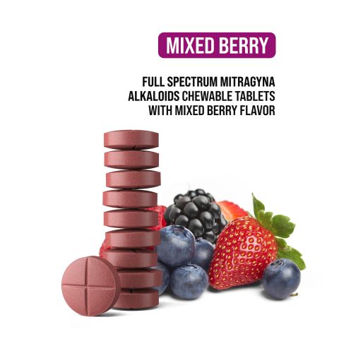 20mg Full Spectrum Mitragyna Alkaloids Tablets - Mixed Berry - Thumbnail 4