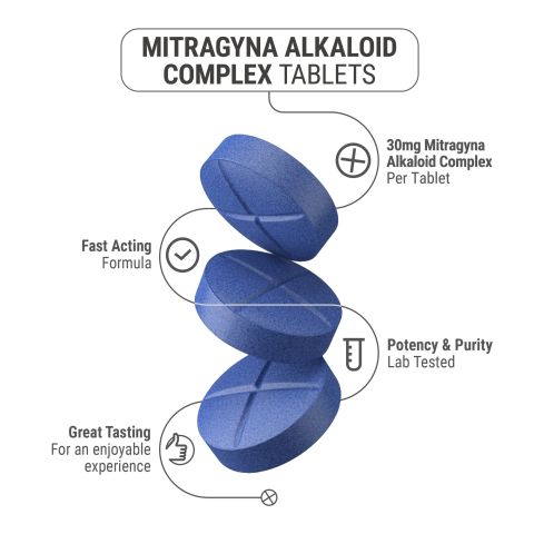 30mg Mitragyna Alkaloid Complex Tablets - Blue Razz - Thumbnail 5
