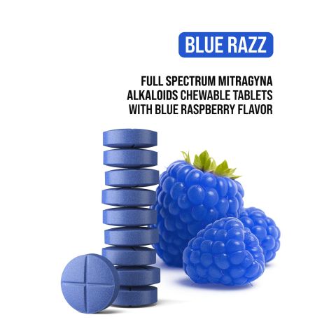 30mg Full Spectrum Mitragyna Alkaloids Tablets - Blue Razz - Thumbnail 4