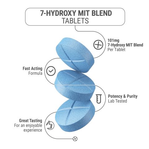 101mg 7-Hydroxy & MIT Tablets - Blueberry - Thumbnail 6